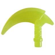 Lego zbraň hák, průhledná neonově zelená (37341d TRANS-NEON GREEN)